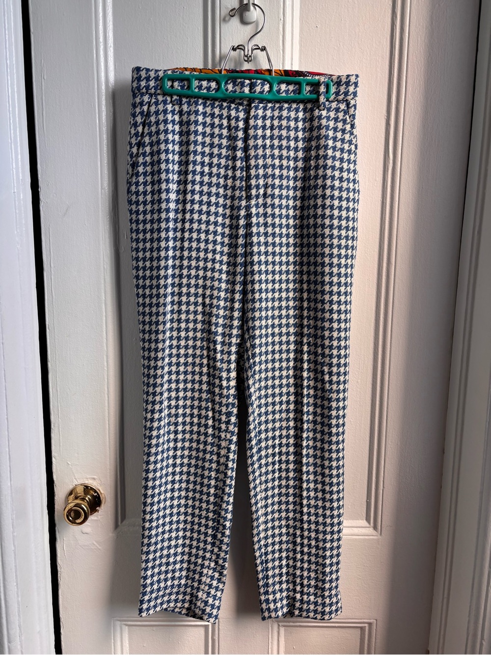 Stella Jean blue and white woven cigarette pant- small stains US 6